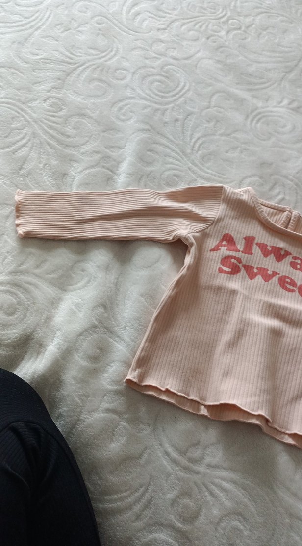 Pembe Baskılı Uzun Kollu Bebek Body - Görsel 4