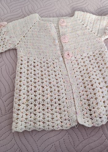 Kız Çocuk Beyaz Örgü Hırka - Görsel 2