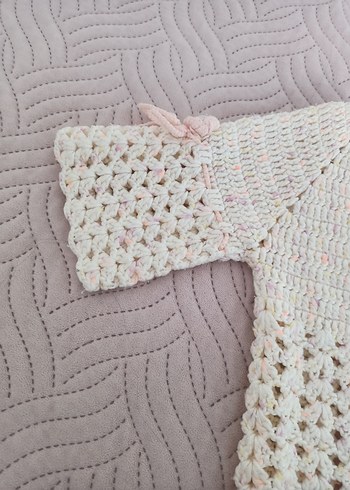 Kız Çocuk Beyaz Örgü Hırka - Görsel 5