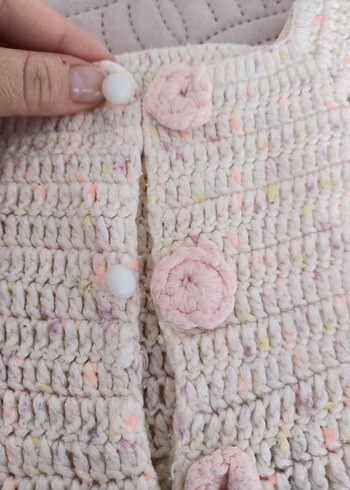 Kız Çocuk Beyaz Örgü Hırka - Görsel 8