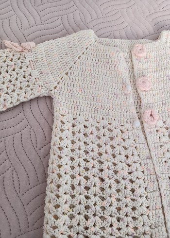 Kız Çocuk Beyaz Örgü Hırka - Görsel 3