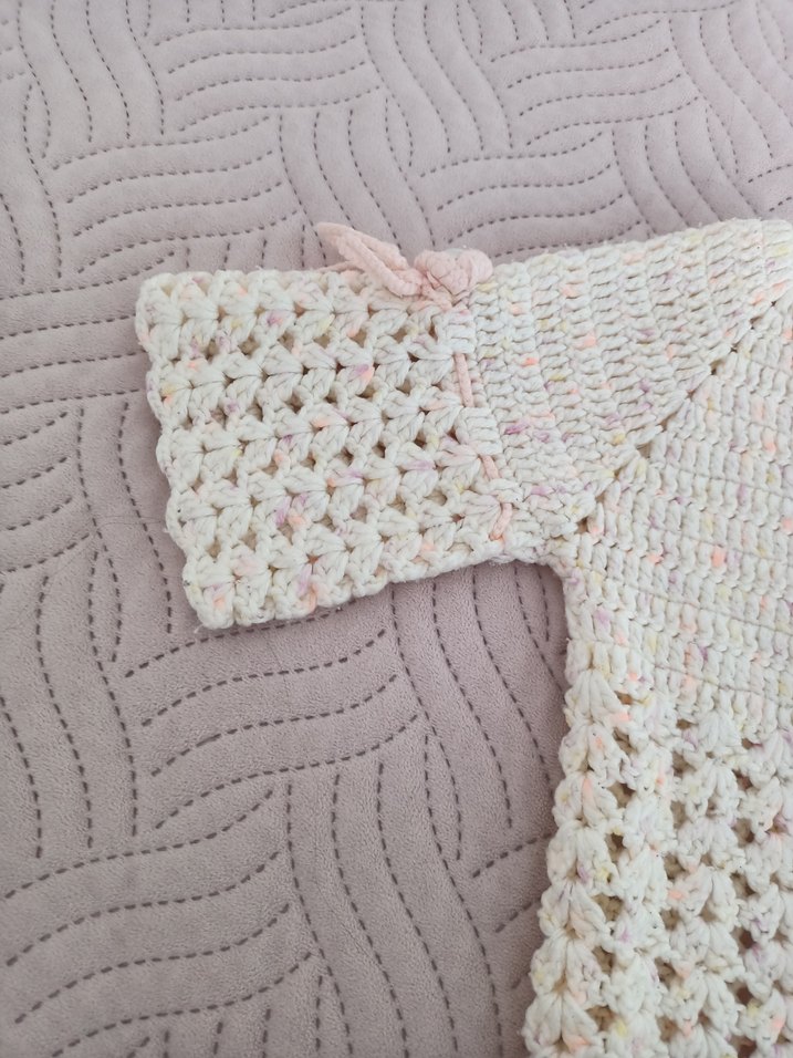 Kız Çocuk Beyaz Örgü Hırka - Görsel 5