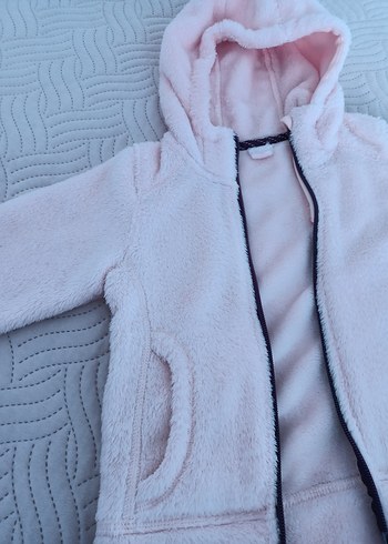 Kız Çocuk Kapüşonlu Fermuarlı Mont - Görsel 2