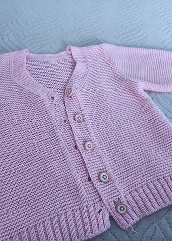 Kız Çocuk Pembe Triko Hırka - Görsel 2