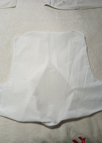 Fermuarlı Beyaz Keten Gömlek - Görsel 10