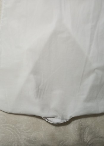 Fermuarlı Beyaz Keten Gömlek - Görsel 12