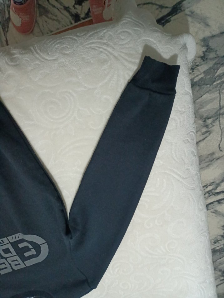 Erkek  Siyah Baskılı Sweatshirt - Görsel 3