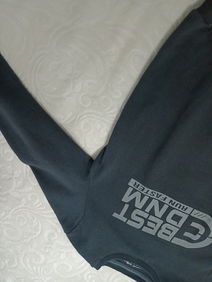 Erkek  Siyah Baskılı Sweatshirt - Görsel 5