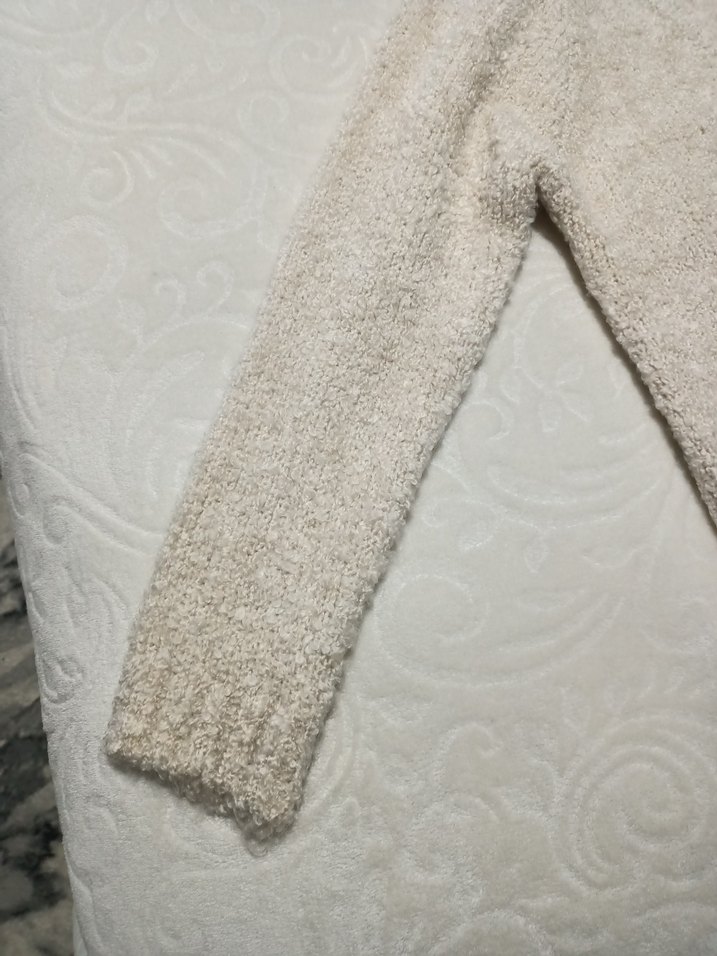 V Yaka Bej Kadın Triko Kazak - Görsel 2