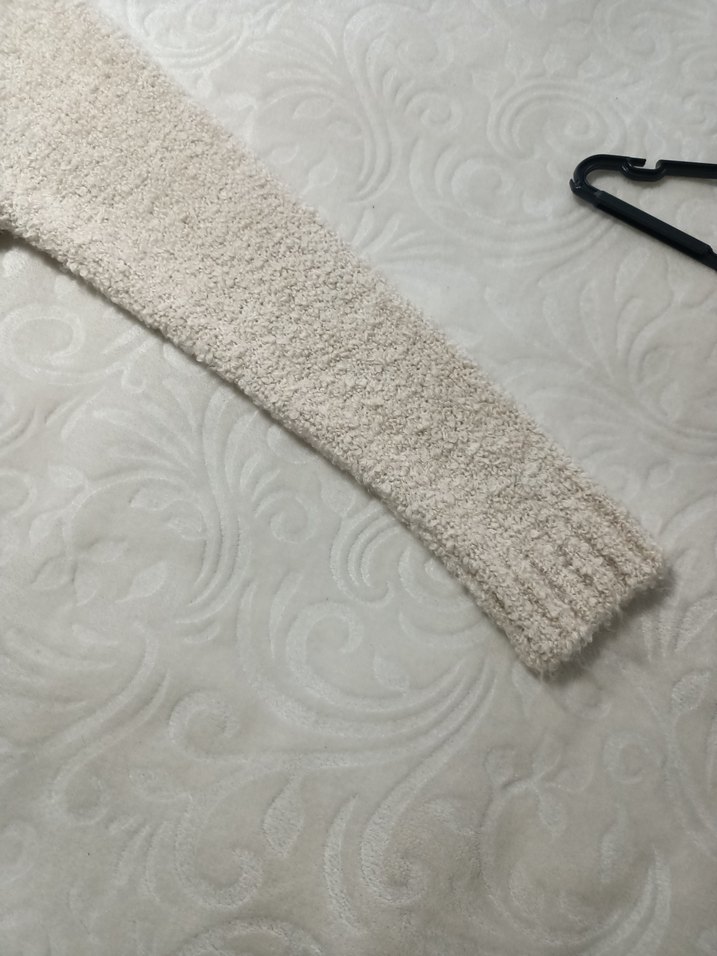 V Yaka Bej Kadın Triko Kazak - Görsel 5