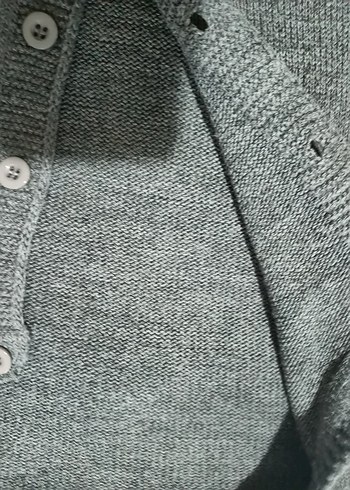 Gri Kadın Yün  Triko Kazak - Görsel 6