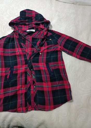 Kapüşonlu Düğmeli Kadın Gömlek - Görsel 7