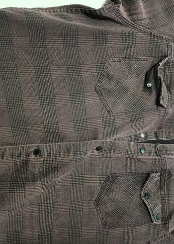 Düğmeli Kahverengi Erkek Keten Gömlek - Görsel 5