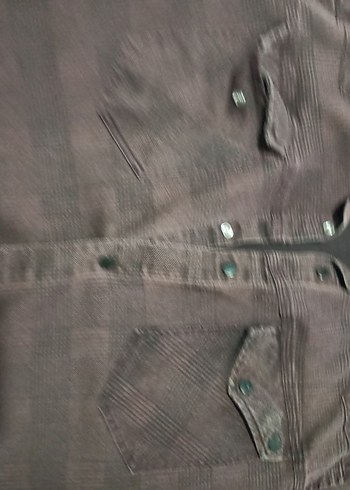 Düğmeli Kahverengi Erkek Keten Gömlek - Görsel 2