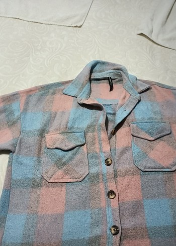 Düğmeli Renkli Kadın Mini Gömlek - Görsel 2