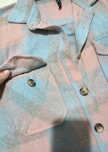 Düğmeli Renkli Kadın Mini Gömlek - Görsel 6