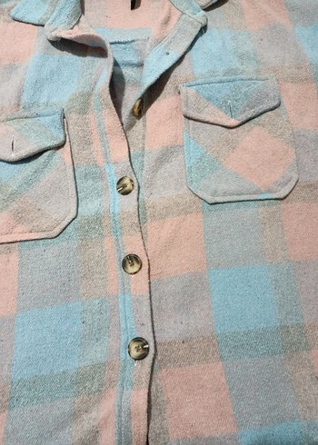 Düğmeli Renkli Kadın Mini Gömlek - Görsel 5