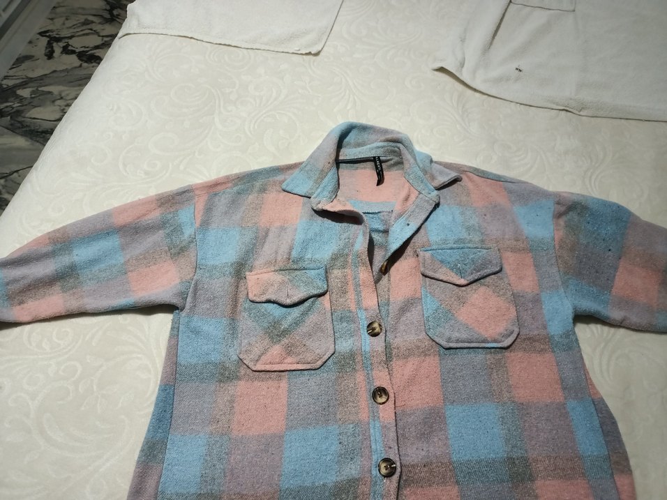 Düğmeli Renkli Kadın Mini Gömlek - Görsel 2