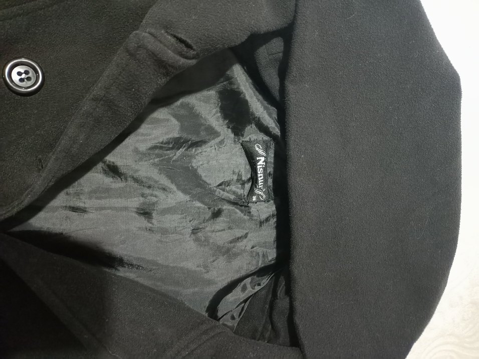 Düğmeli Siyah Midi Kadın Kaban - Görsel 3