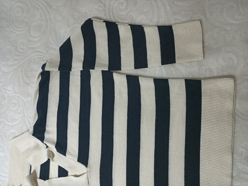 Çizgili Strappy Kadın Triko - Görsel 3