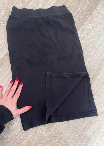 Siyah Basic Midi Etek - Görsel 3