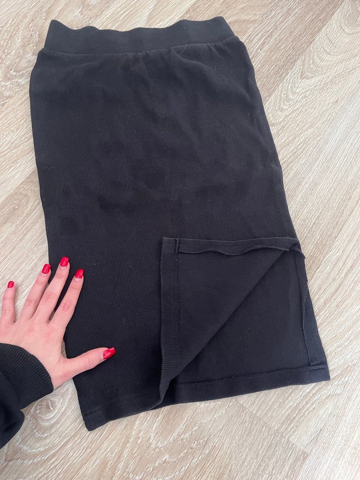 Siyah Basic Midi Etek - Görsel 3