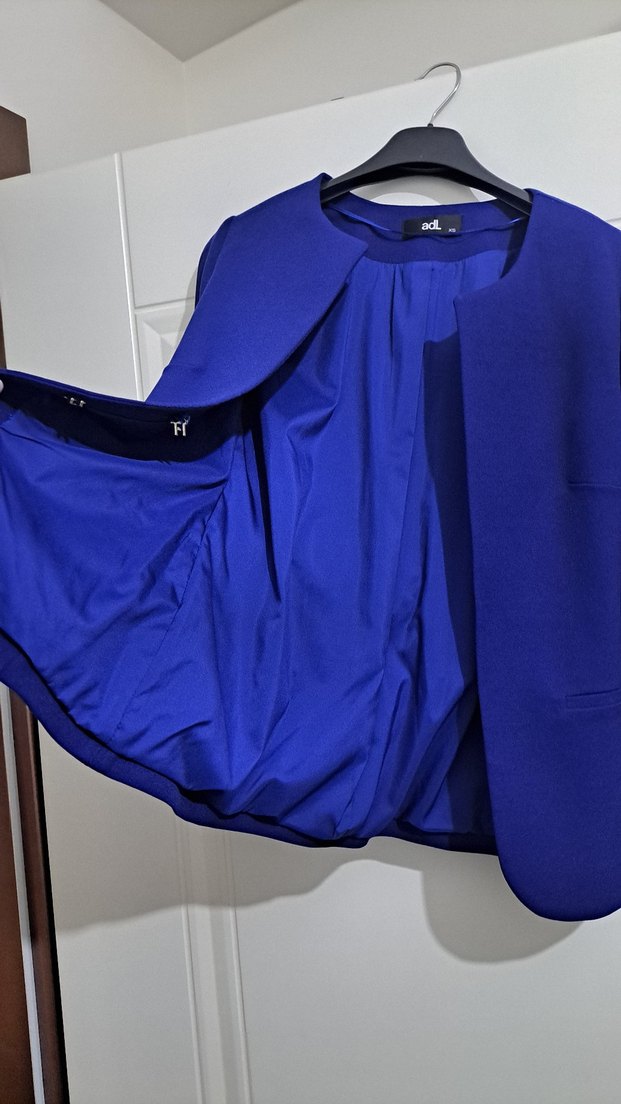 adil ışık Xs Kadın Mavi Düğmeli Ofis Blazeri - Görsel 3