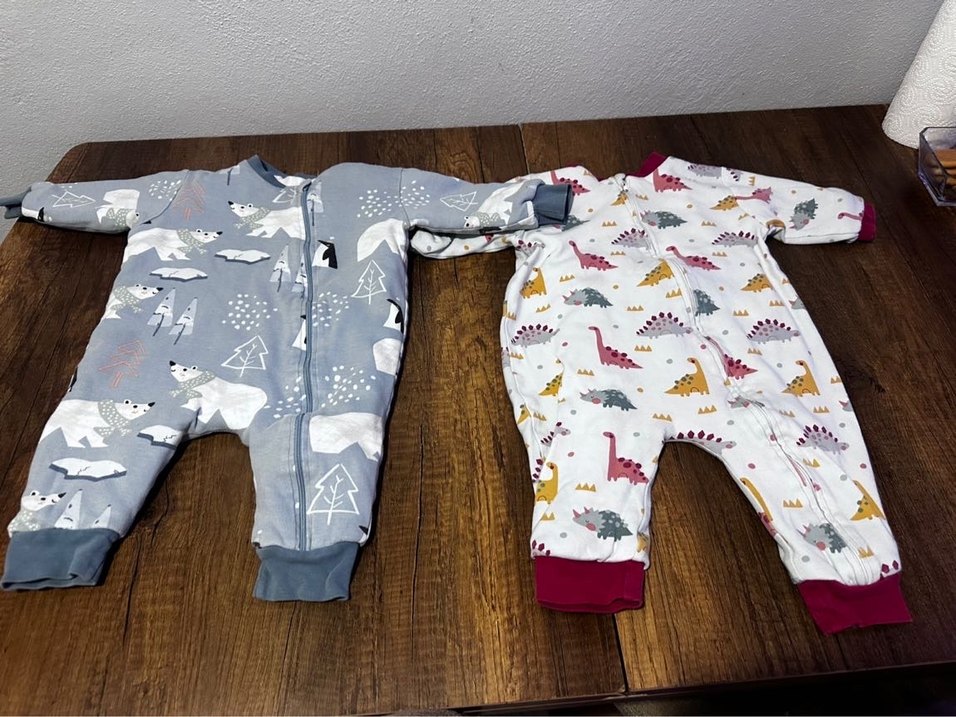 Çocuklar için desenli gri uyku tulumları - Görsel 2