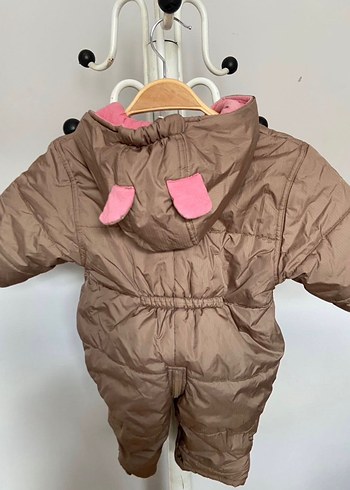 Kahverengi Kapüşonlu Bebek Tulumu - Görsel 2