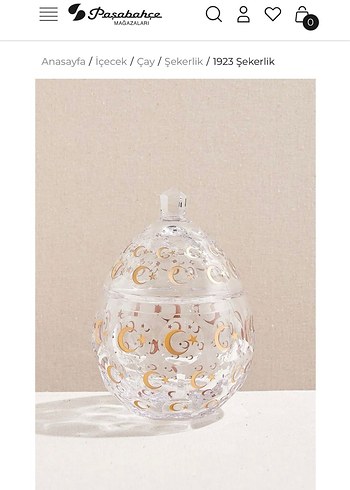 Altın Ay ve Yıldız Desenli Paşabahçe şekerlik sıfır - Görsel 4