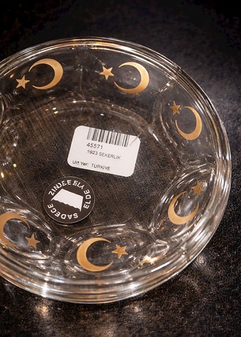 Altın Ay ve Yıldız Desenli Paşabahçe şekerlik sıfır - Görsel 3