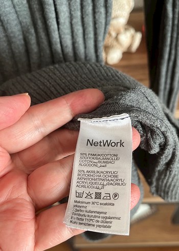 Gri Balıkçı Yaka Kadın Triko Kazak - Görsel 4