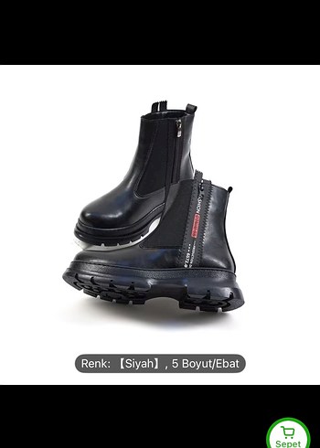 Siyah Kadın Günlük sıfır Botlar Velcro - Görsel 2