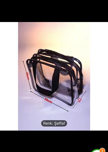 Büyük Çift Bölmeli Siyah Şeffaf Makyaj Çantası siyah - Görsel 4