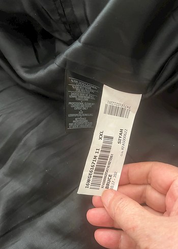 Düğmeli Siyah hakiki Deri Erkek kaban - Görsel 9