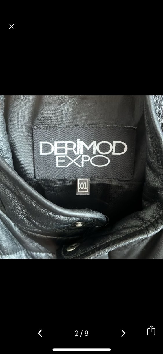 Düğmeli Siyah hakiki Deri Erkek kaban - Görsel 2