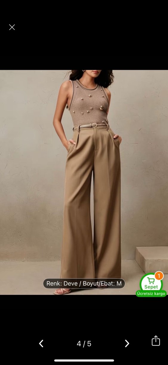 Hasır renkli Kısa Triko Kadın bluz - Görsel 4