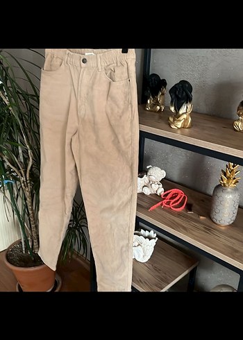 Kadın hasır renk kadife Pantolon - Görsel 4