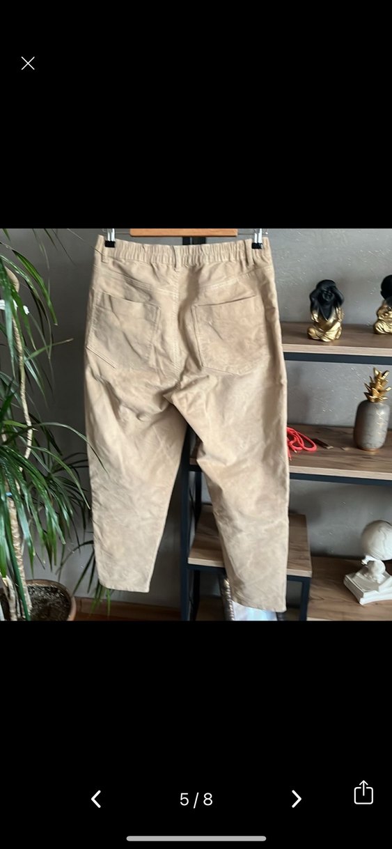 Kadın hasır renk kadife Pantolon - Görsel 5