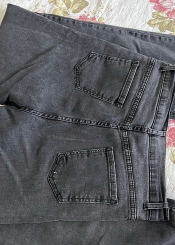 Gri Bol Kesim Midi Denim Kot Pantolon - Görsel 2