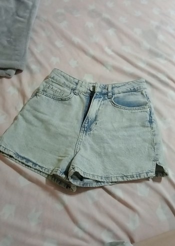 Bej Kadın Denim Mini Şort