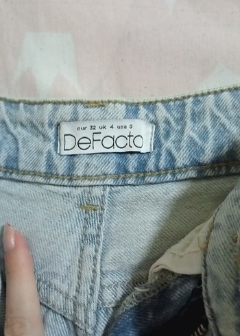 Defacto Bej Kadın Denim Mini Şort