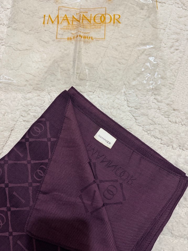 İmannoor tensel mürdüm şal - Görsel 3