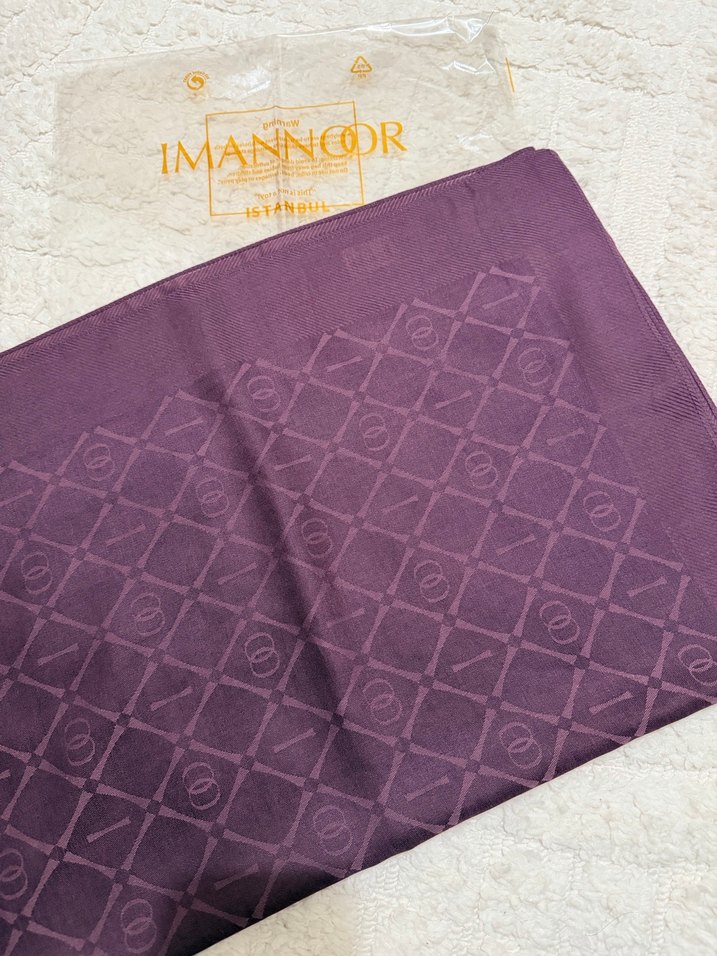 İmannoor tensel mürdüm şal - Görsel 4