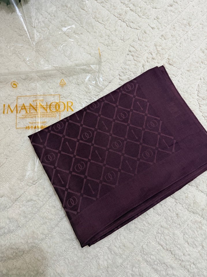 İmannoor tensel mürdüm şal - Görsel 2