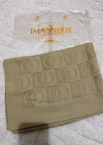 İmamoor dama desen altın renk şal - Görsel 2