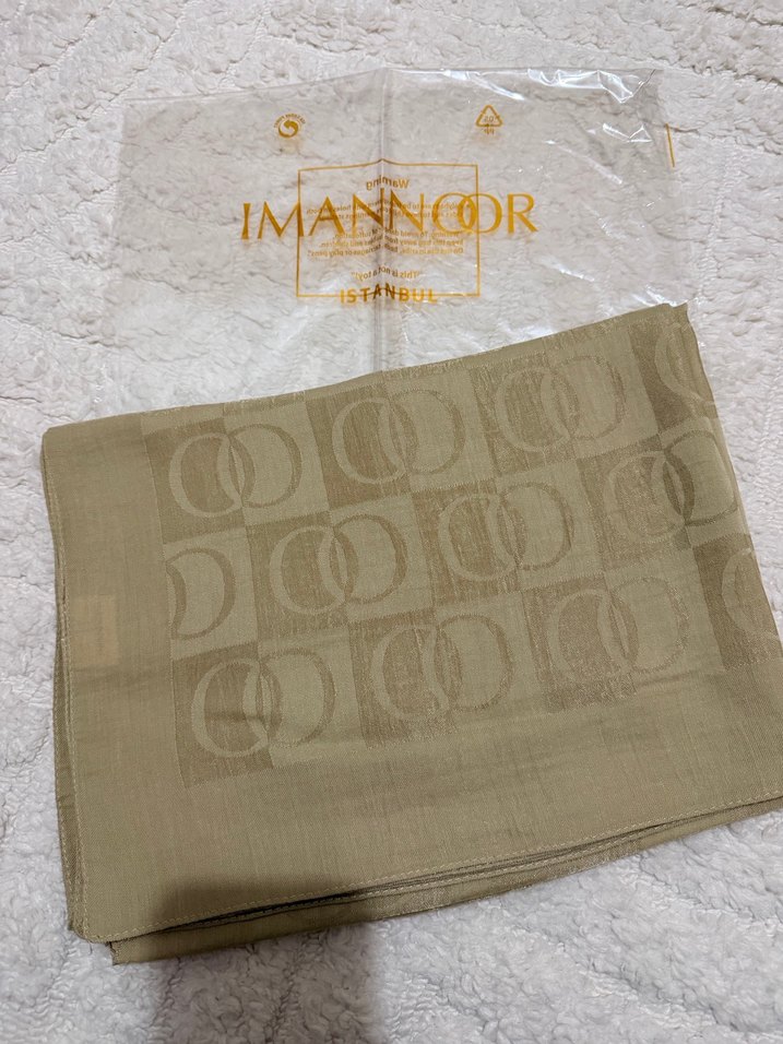İmamoor dama desen altın renk şal - Görsel 2