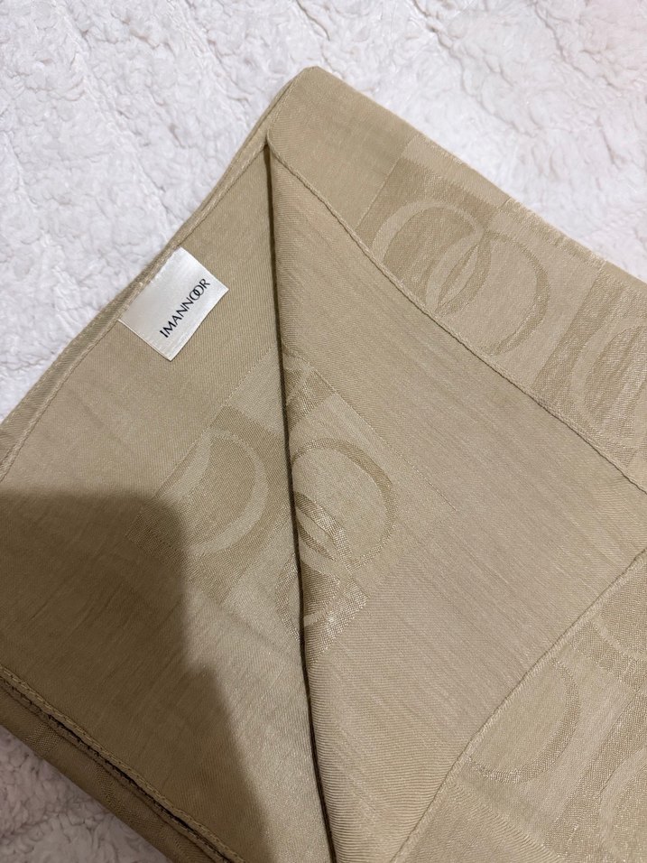 İmamoor dama desen altın renk şal - Görsel 3