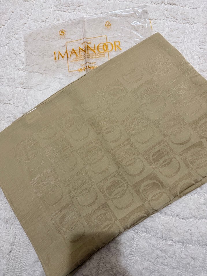 İmamoor dama desen altın renk şal - Görsel 4