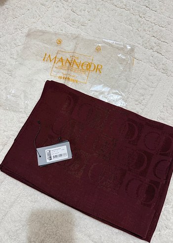 İmamoor dama desen bordo şal - Görsel 2